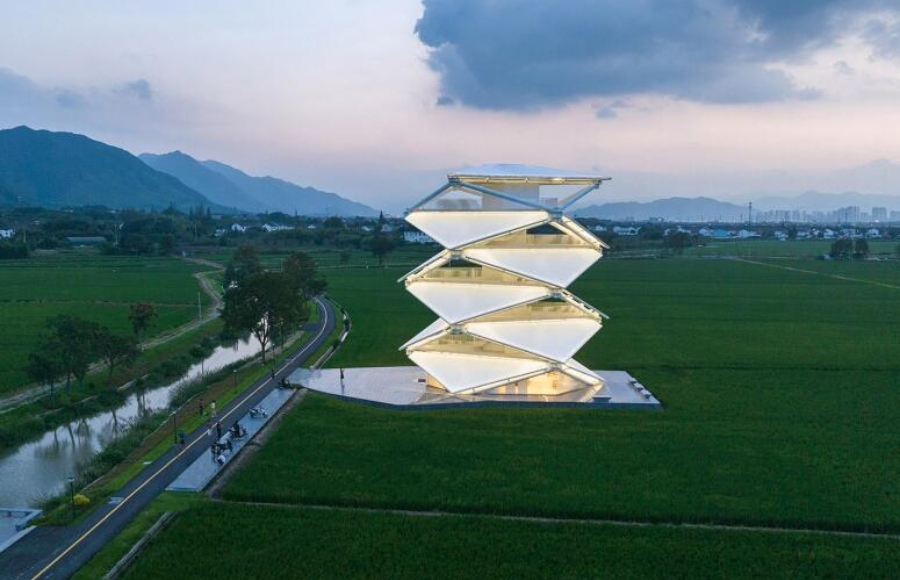 稻田上的燈塔，PTFE膜結(jié)構(gòu)